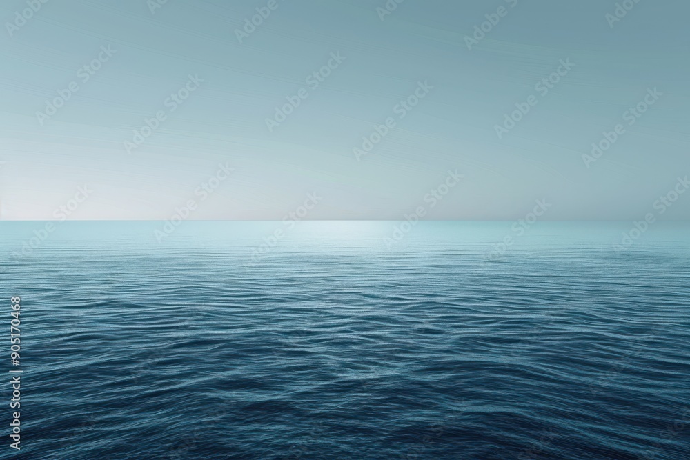 Obraz premium Calm Ocean Surface Under a Pale Blue Sky