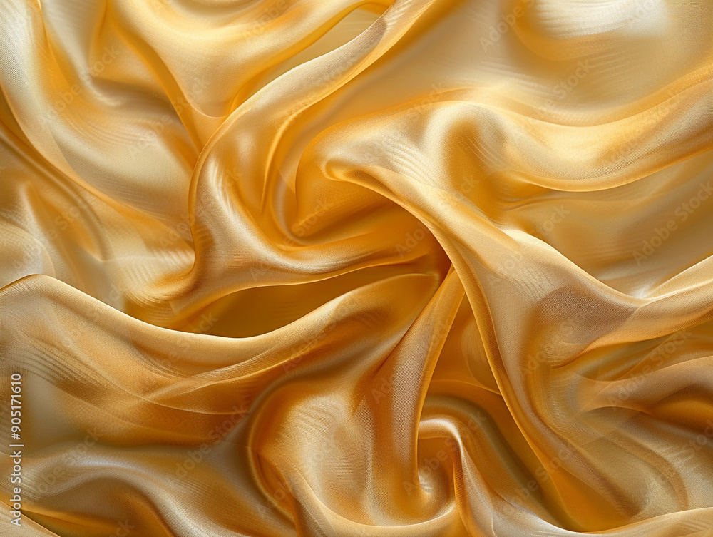 Obraz premium Elegant Orange Silk Fabric Draped Smoothly in Natural Light for Textile Enthusiasts