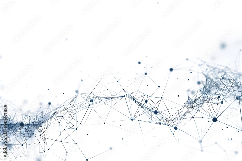 Abstract technology background with network connection dots and lines on white, vector illustration, web banner design template for digital business concept, stock photo, copy space at the center of t Abstract technology background with network connection dots and lines on white, vector illustration, web banner design template for digital business concept, stock photo, copy space at the center of t