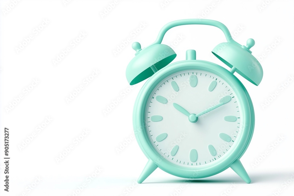 3D Icon of an Alarm Clock Ringing Representing Waking Up on White Background 3D Icon of an Alarm Clock Ringing Representing Waking Up on White Background
