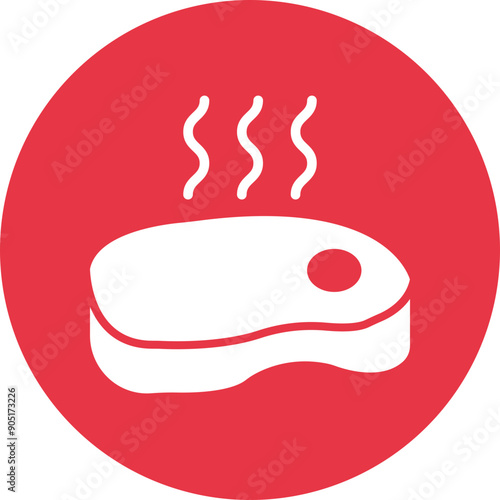 Smoked Meat glyph circle icon