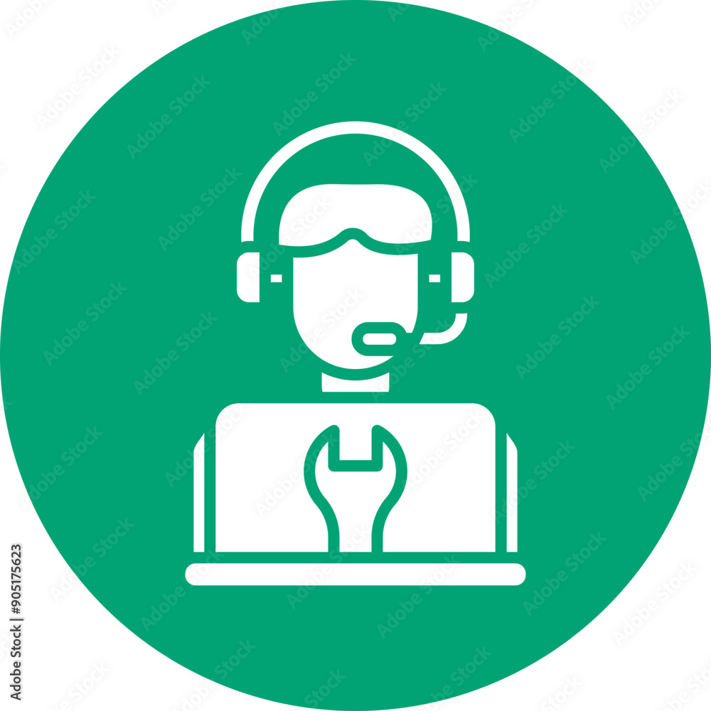Technical Support glyph circle icon Technical Support glyph circle icon