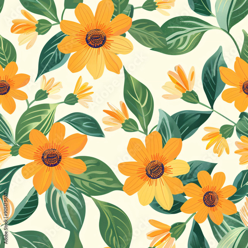 seamless background of leaves in summer