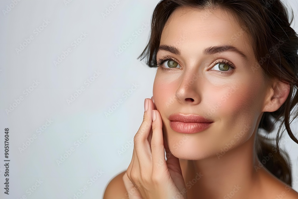 Beautiful Woman with Soft Skin and Green Eyes Beautiful Woman with Soft Skin and Green Eyes