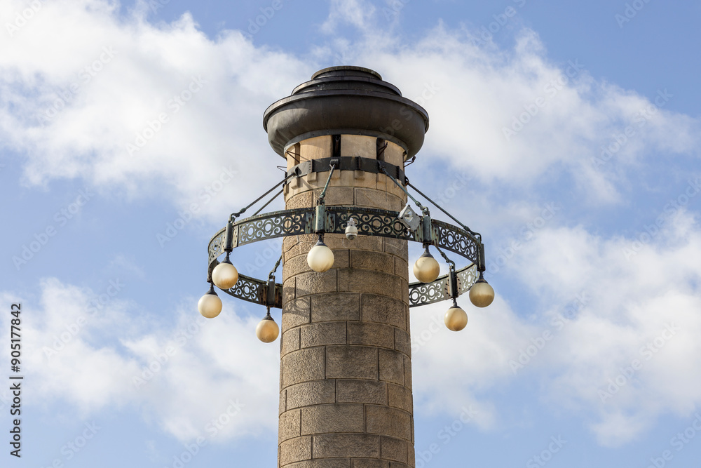 Lighting tower stylized as a lighthouse on Chrobry Embankment, (Hakena Terrace), Szczecin, Poland