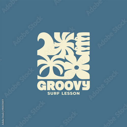 Vintage surf design template for surf club, surf shop, surf merch.
