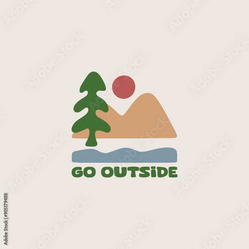 Vintage outdoor logo design template.