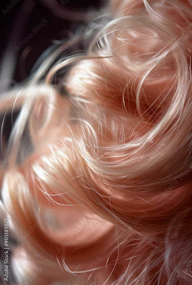 Naklejka premium Hair Texture. Close up of a Hair Swirl. Generative AI.