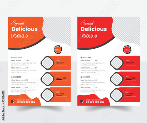 Restaurant Food Menu Vintage Design, Restaurant Food Menu Template Design or food flyer design, Restaurant menu template. Restaurant menu design and label vector brochure template. 