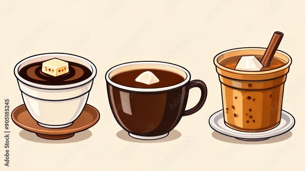 Obraz premium Deliciously diverse hot beverages ready to warm your soul