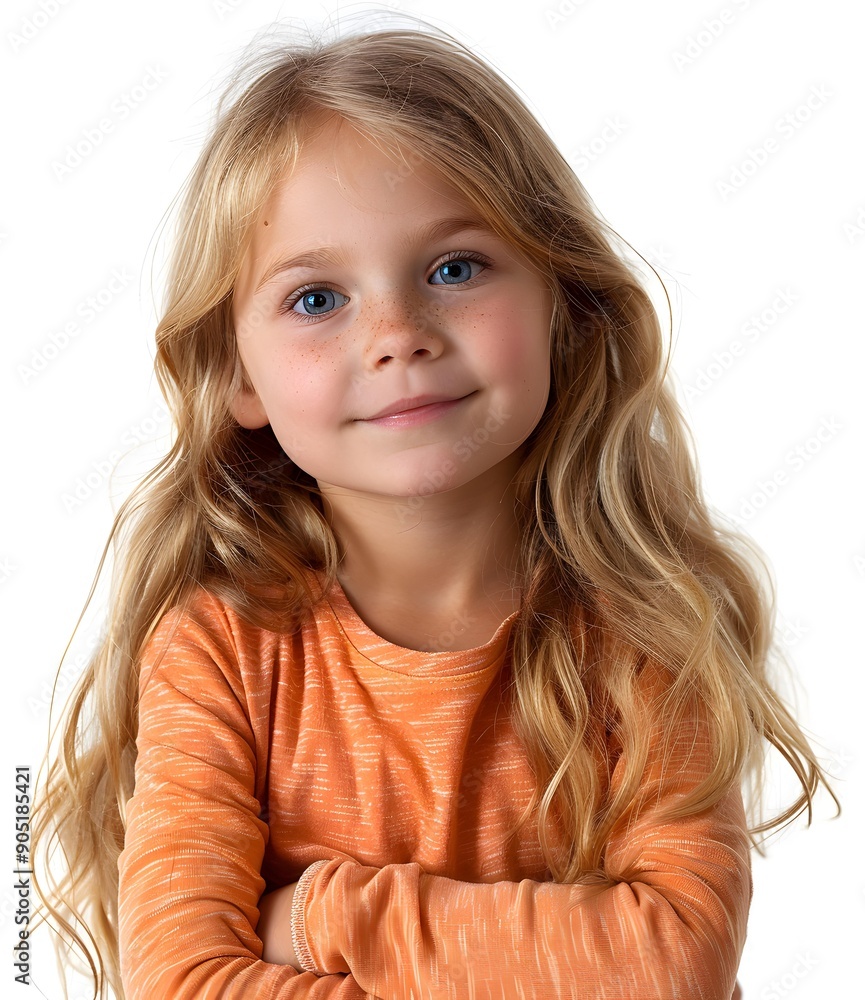 Portrait of a cute blonde girl with freckles Portrait of a cute blonde girl with freckles