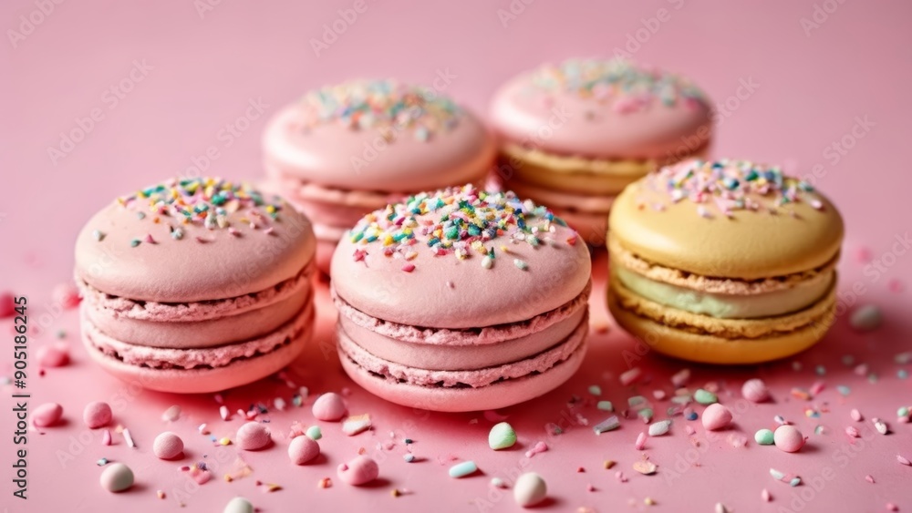 Deliciously sweet and colorful macarons Deliciously sweet and colorful macarons