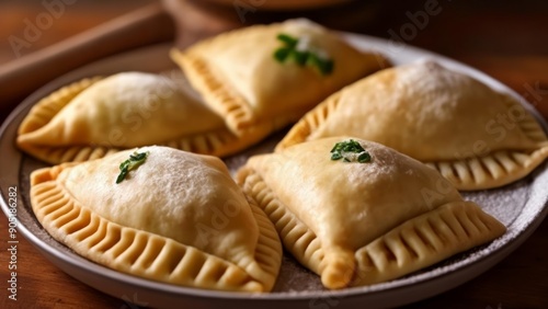  Delicious goldenbrown pastries ready to be savored photo