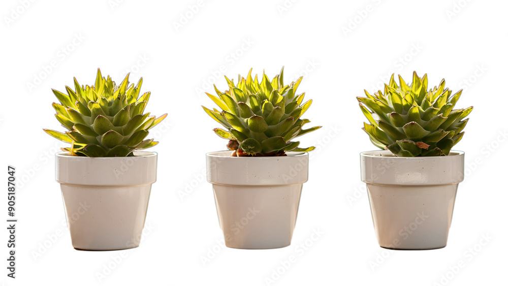 Succulents in white pots isolated on transparent background
Succulents in white pots isolated on transparent background