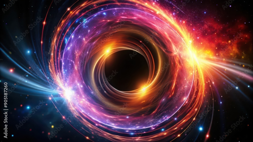 Obraz premium A swirling vortex of light and energy in space.