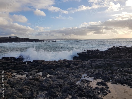 beach with rocks and sea