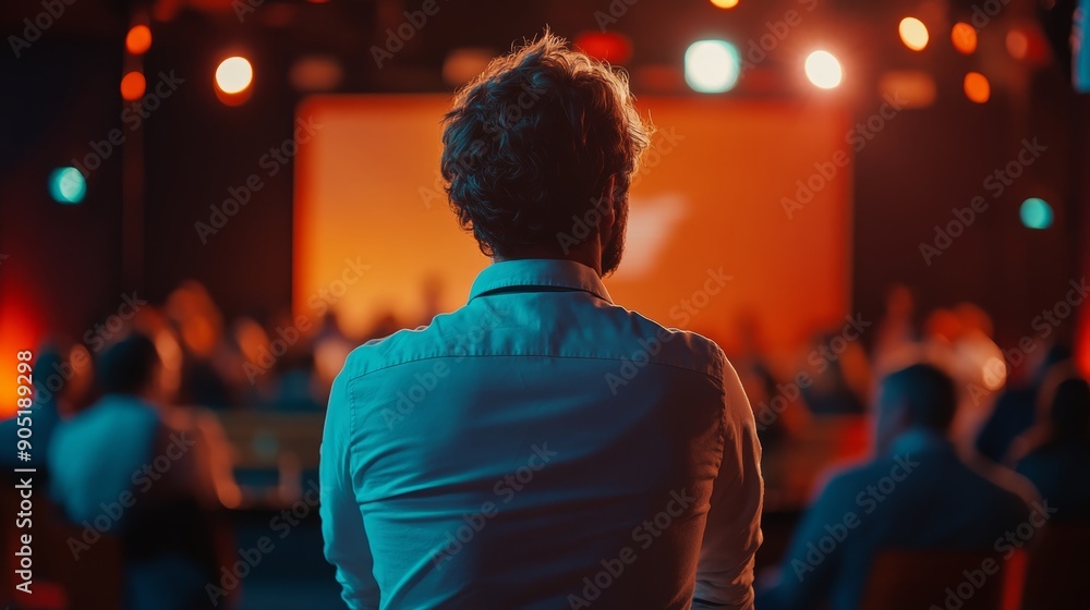 Presenter Giving a Lecture at a Conference Meeting Generative AI Presenter Giving a Lecture at a Conference Meeting Generative AI
