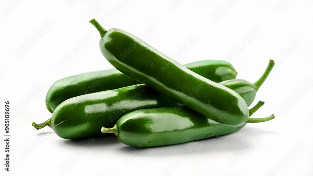 Fresh green peppers ready for culinary adventures Fresh green peppers ready for culinary adventures