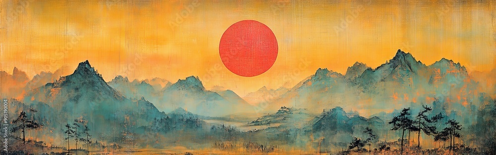 Abstract Landscape with Bold Expressions