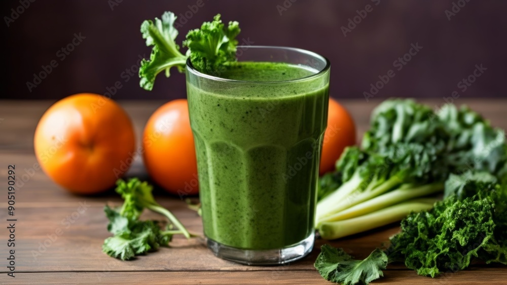 Freshly blended green juice a healthy start to your day Freshly blended green juice a healthy start to your day