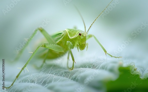 Aphid Macro Shot on Pure White Surface