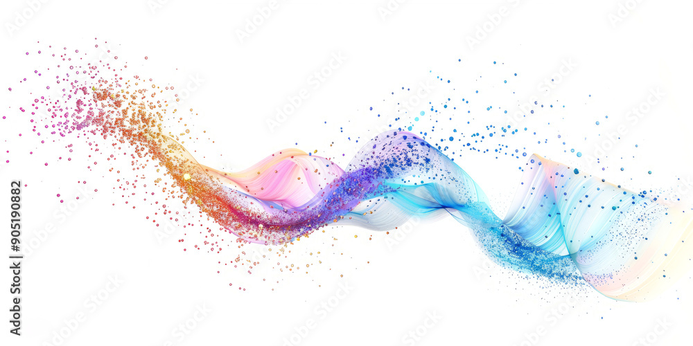 abstract with a wavy circle made from digital pixels, suggesting a connection to technology, on a white background abstract with a wavy circle made from digital pixels, suggesting a connection to technology, on a white background