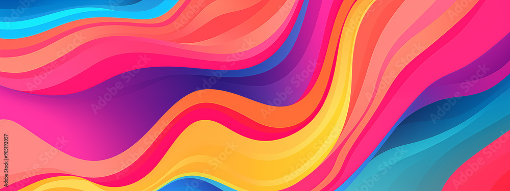 Abstract Colorful Wavy Gradient Pattern Design With Bright Hues And Flowing Lines Abstract Colorful Wavy Gradient Pattern Design With Bright Hues And Flowing Lines