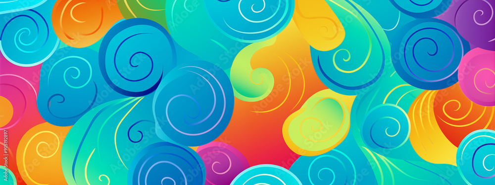 Vivid Abstract Design With Colorful Spirals And Swirling Patterns In A Bright Digital Art Style Vivid Abstract Design With Colorful Spirals And Swirling Patterns In A Bright Digital Art Style
