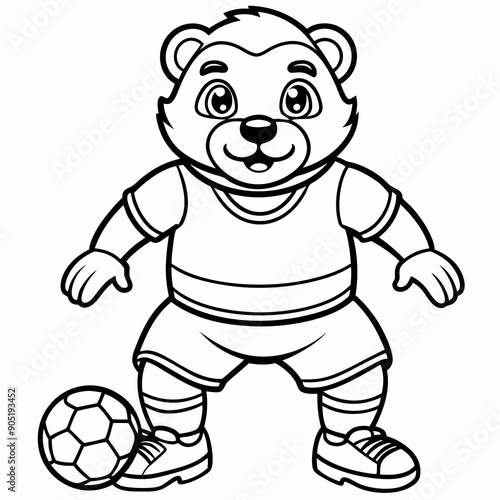 cartoon bear soccer maskot