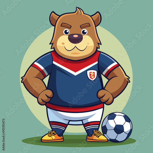 cartoon bear soccer maskot