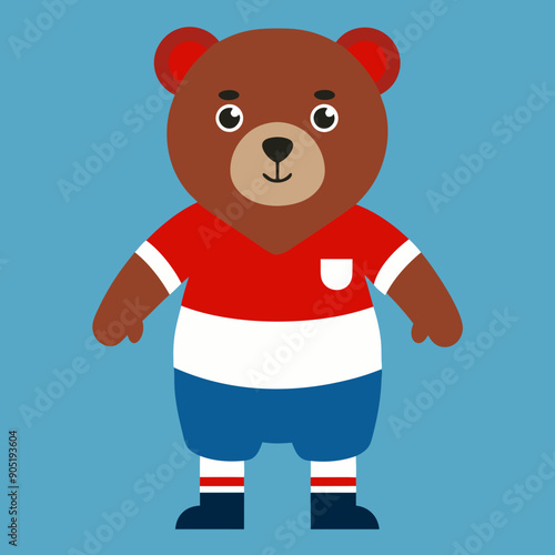 cartoon bear soccer maskot