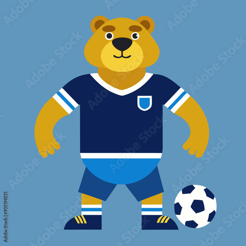 cartoon bear soccer maskot