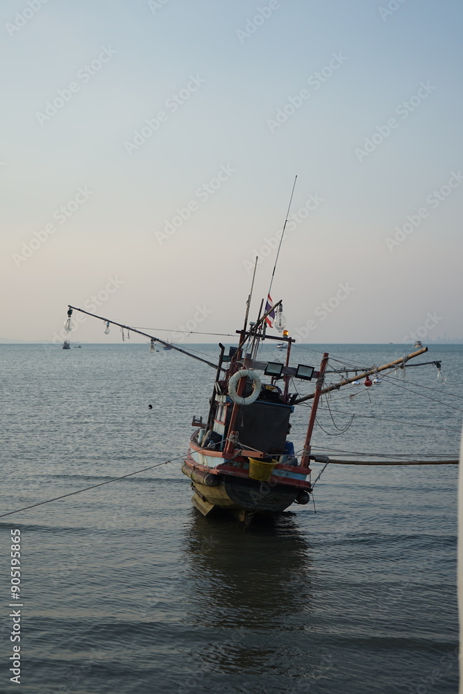 fishing boat at sunset fishing boat at sunset