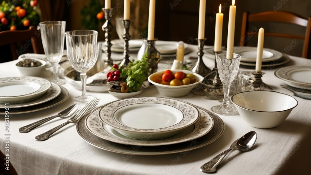 Fototapeta premium Elegant table setting for a special occasion