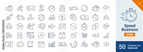 Speed icons Pixel perfect. Business, transport, time, ....	

