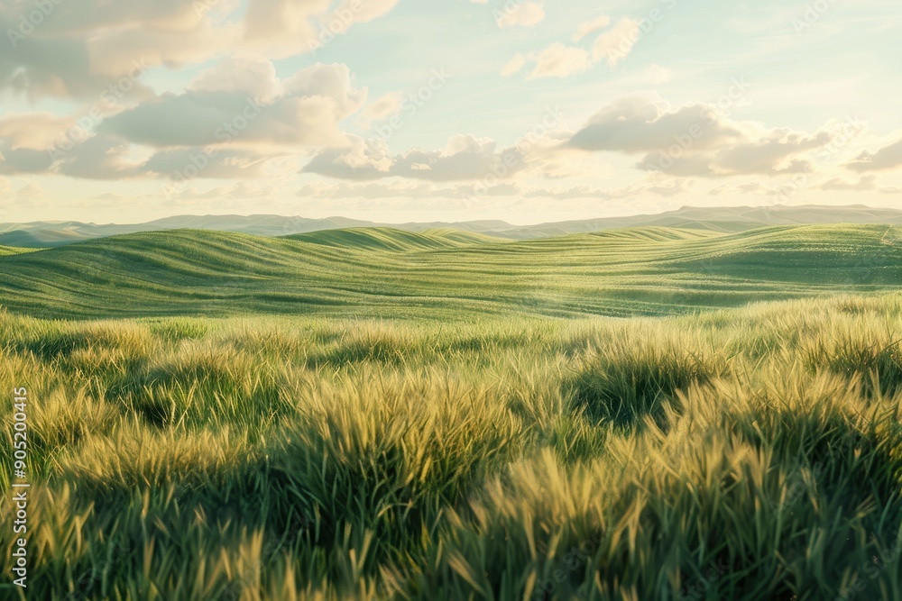 Rolling Hills of Green Grass Under a Cloudy Sky Rolling Hills of Green Grass Under a Cloudy Sky