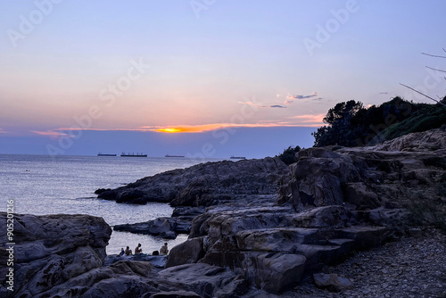 sunset on the sea