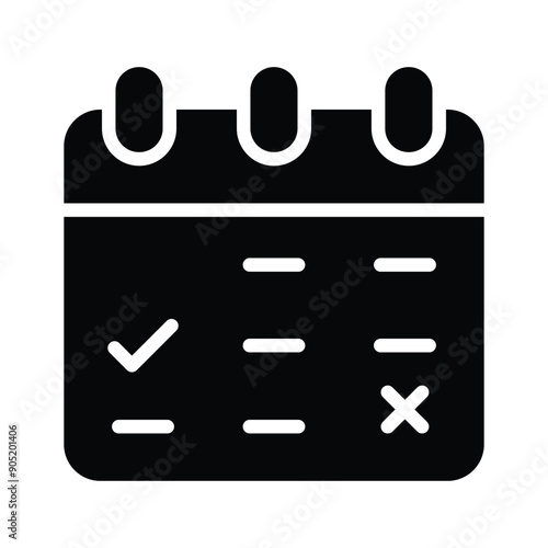 A calendar represents a Schedule reminder icon to remember important appointments and tasks.