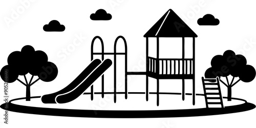 Fun and Creative Playground Silhouettes for Children’s Design Projects