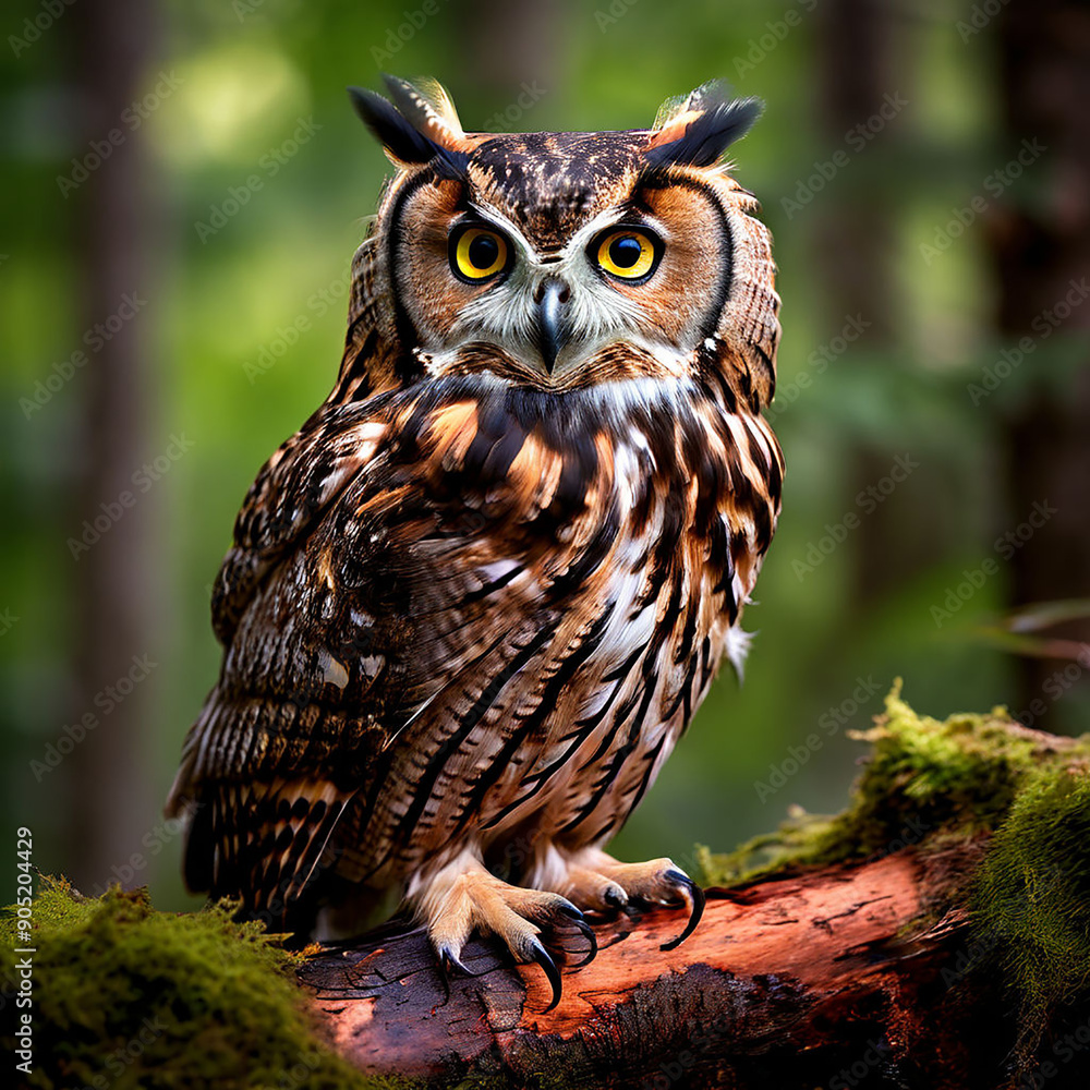 Fototapeta premium Close-Up of a Great Spotted Owl in Its Natural Habitat
