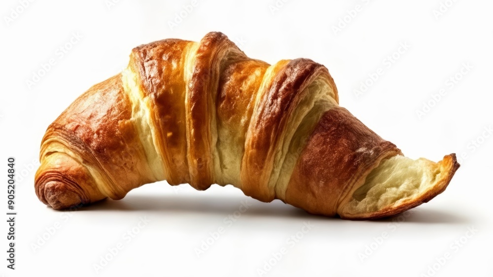 Deliciously flaky croissant ready to be savored Deliciously flaky croissant ready to be savored