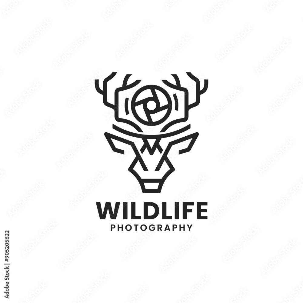 Obraz premium Wildlife Photography minimalist line art logo design