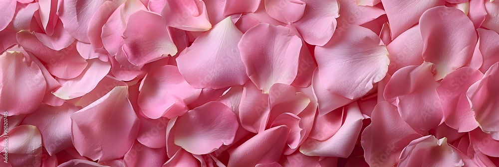 Fototapeta premium An allover texture of pink petals. Pink background of rose petals