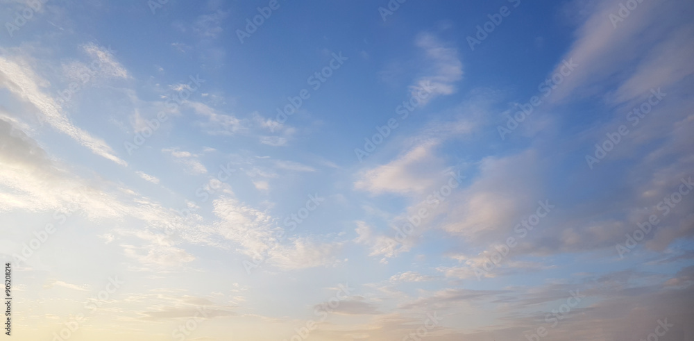 Blue heaven horizon skyline weather background. Blue sky with white clouds Blue heaven horizon skyline weather background. Blue sky with white clouds