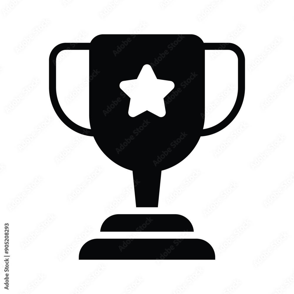 Highlight success with a winner trophy vector icon, symbolising achievement and victory Highlight success with a winner trophy vector icon, symbolising achievement and victory