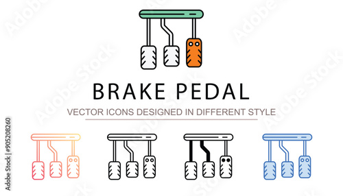 Brake Pedal icon design with white background stock illustration