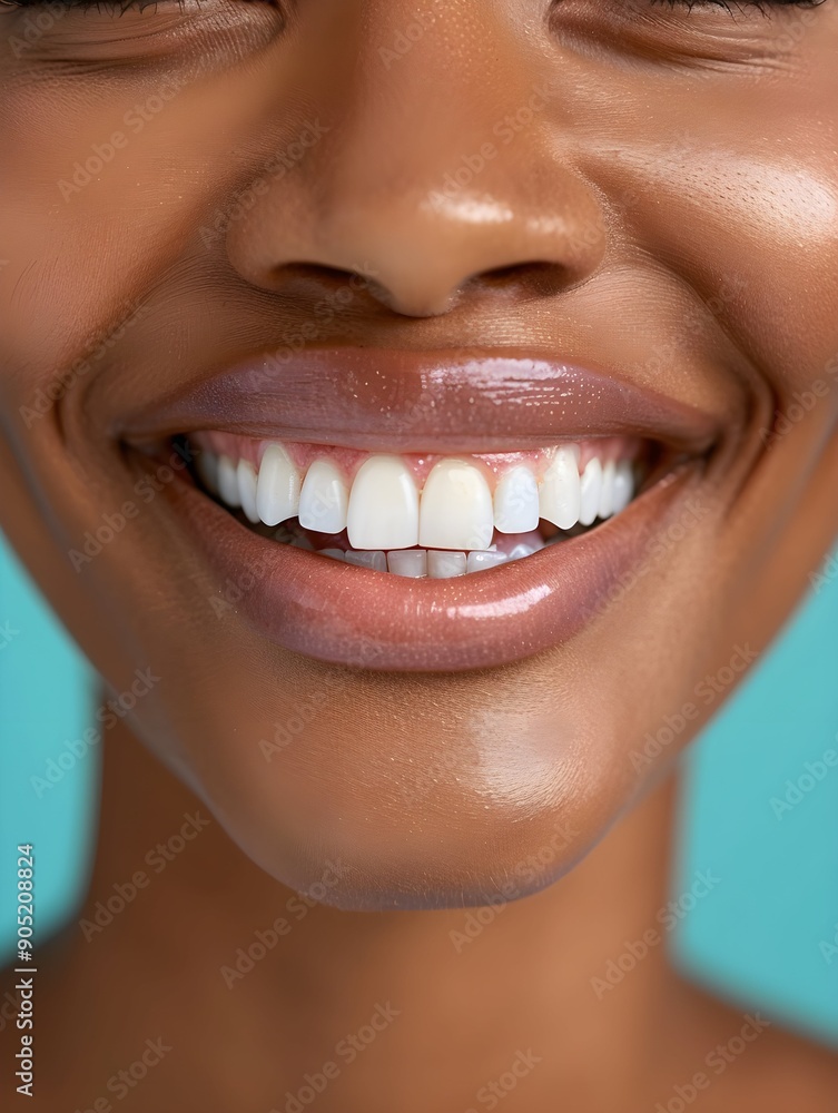 Close-up of a woman smiling, highlighting her white teeth and healthy gums. Dental care and hygiene concept with a bright and cheerful mood. Close-up of a woman smiling, highlighting her white teeth and healthy gums. Dental care and hygiene concept with a bright and cheerful mood.