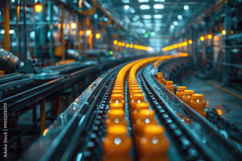 Group of workers collaborating production line, modern factory setting Group of workers collaborating production line, modern factory setting