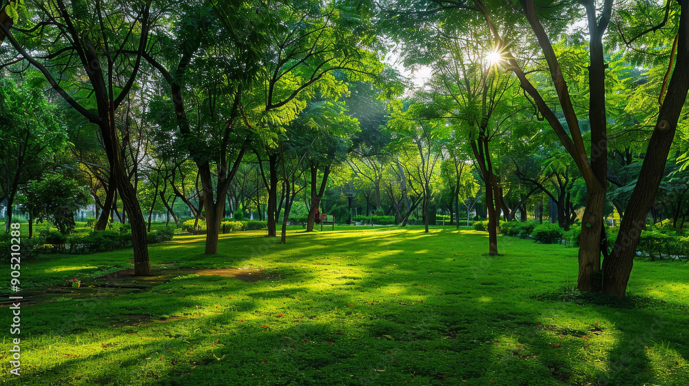 Green City Park in Bright Light Green City Park in Bright Light