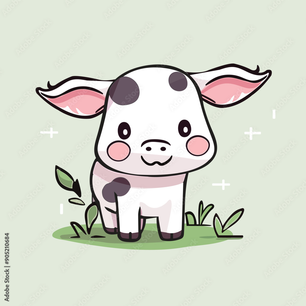 Fototapeta premium Happy cartoon cow